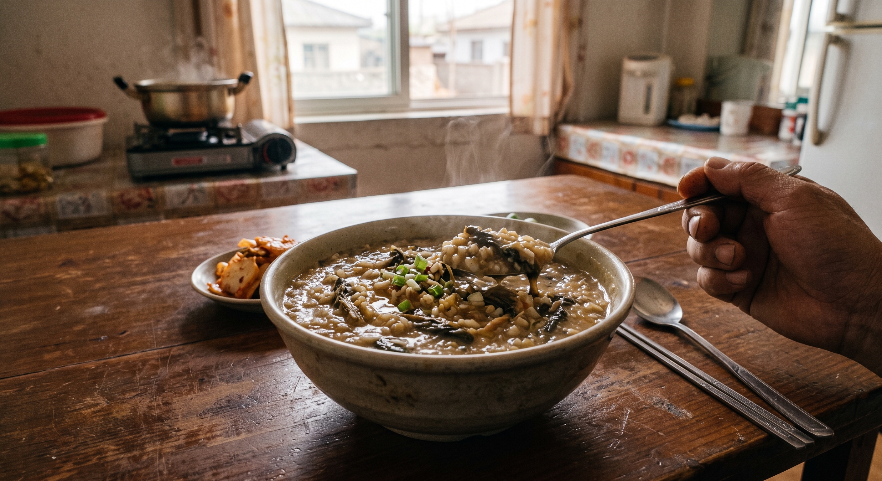 Dried greens porridge